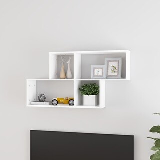 vidaXL Wall Shelf Chipboard Living Room Hanging Display Shelf Multi ...
